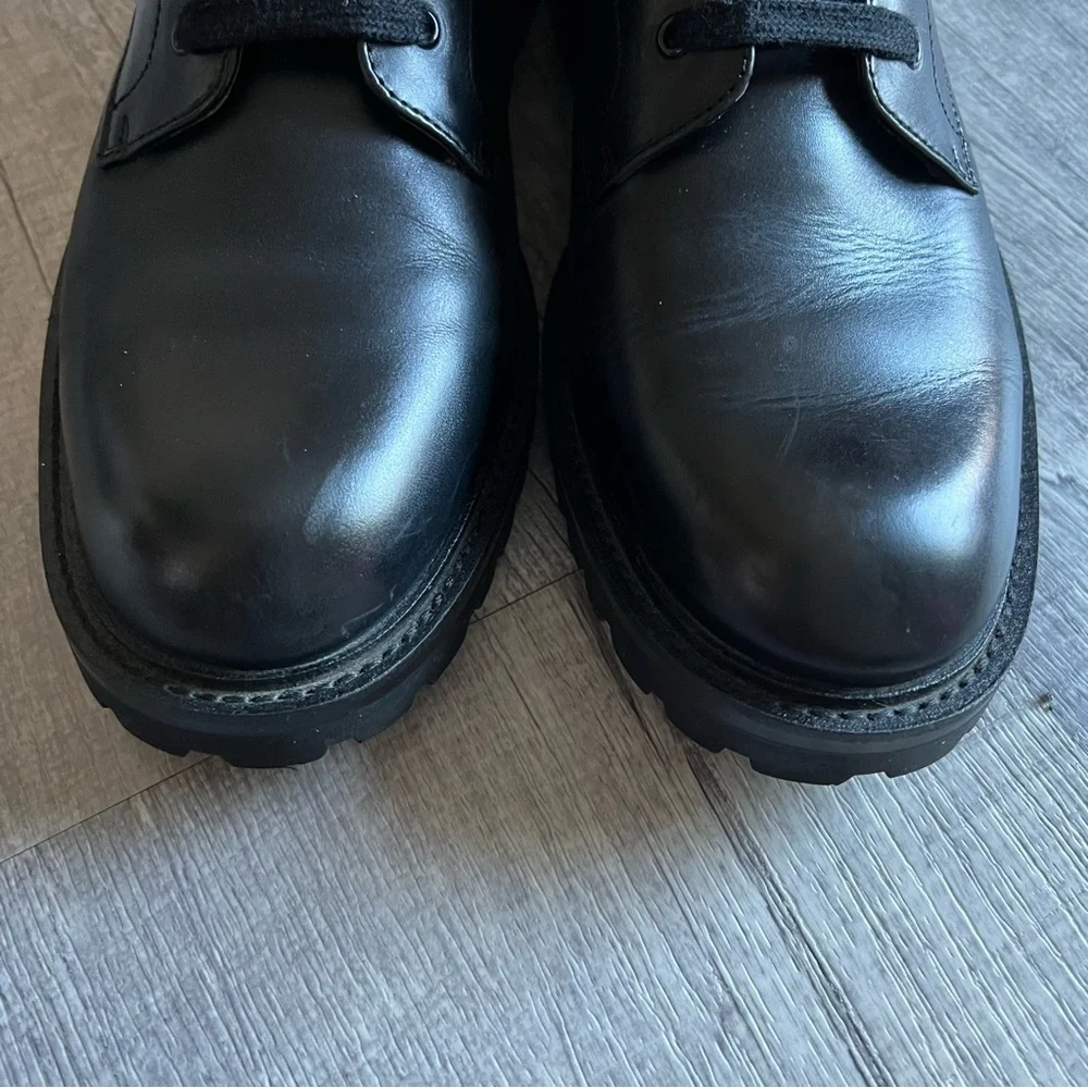 Steve Madden Combat Black Leather Boots Size 8